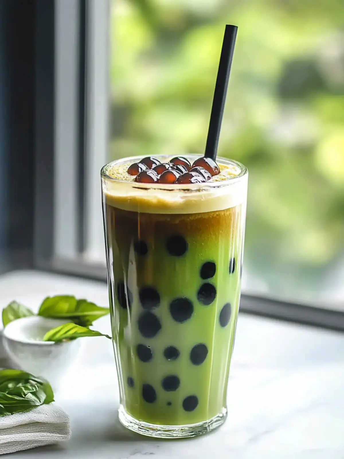 Sweet Boba Matcha Latte