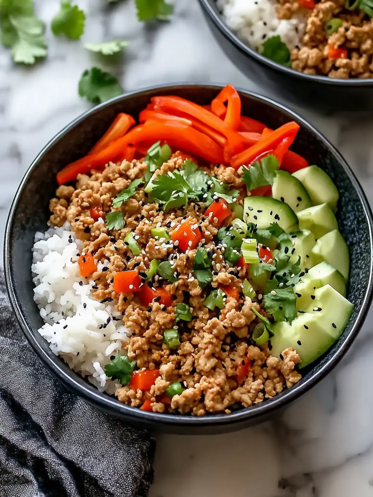 Asian Ground Turkey Bowls