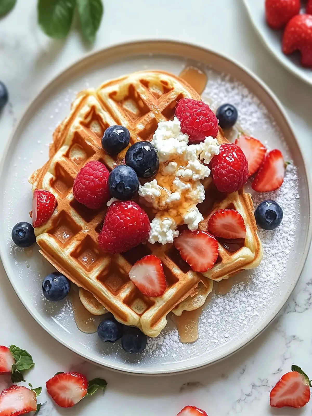 Gluten-Free Cottage Cheese Waffles with Oats