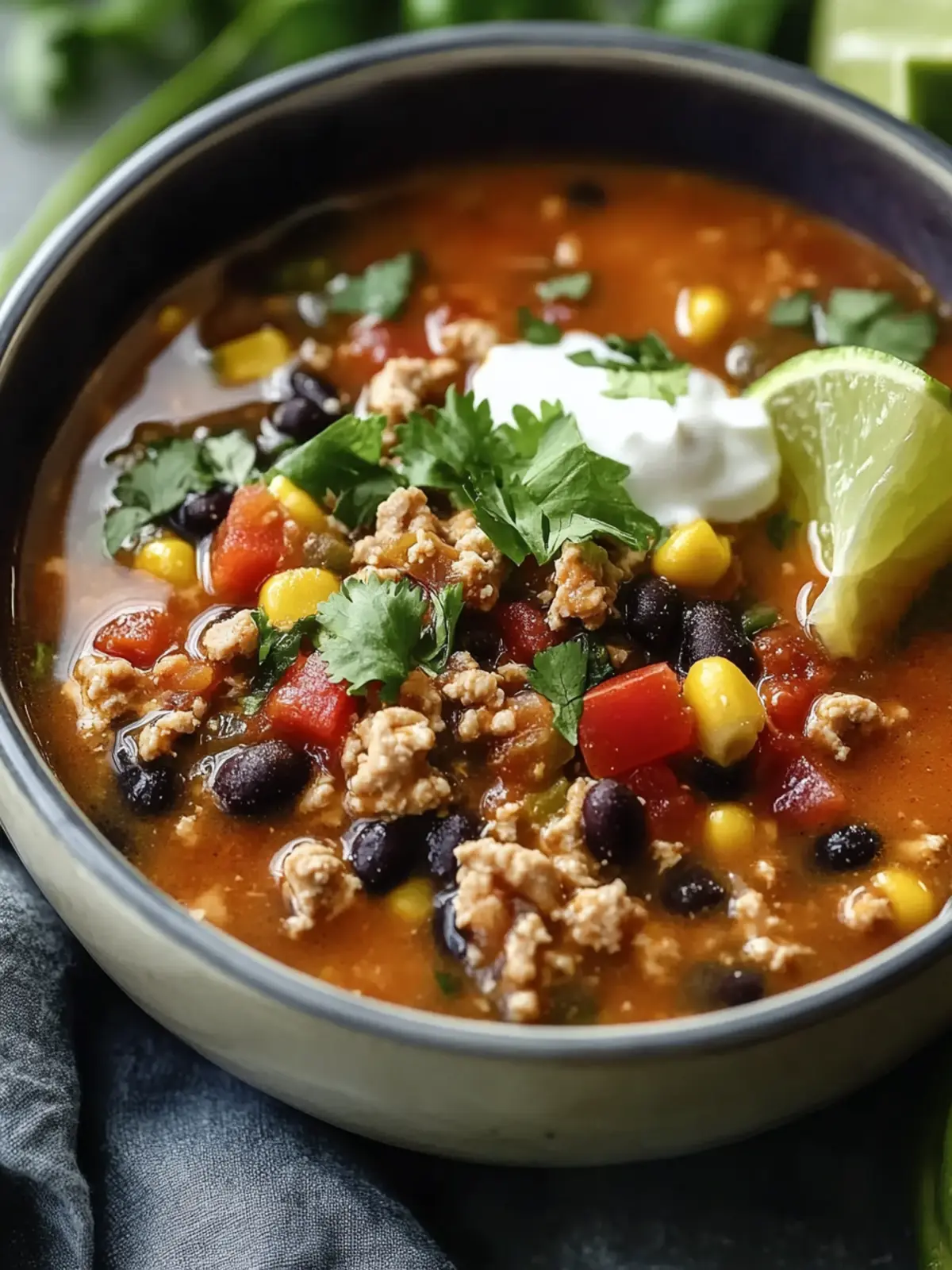 Ground Turkey and Black Bean Soup