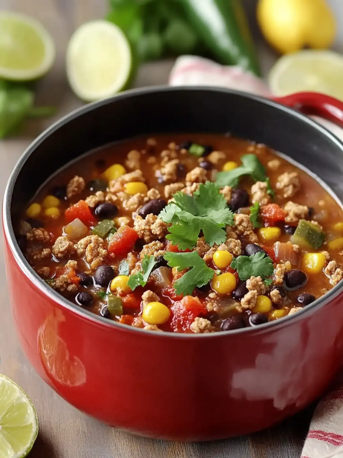 Homemade Ground Turkey and Black Bean Soup