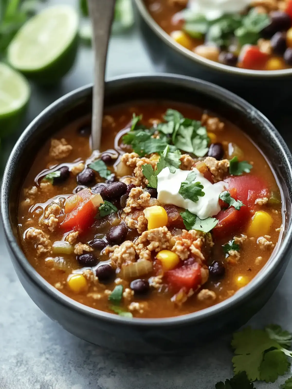 Ground Turkey and Black Bean Soup