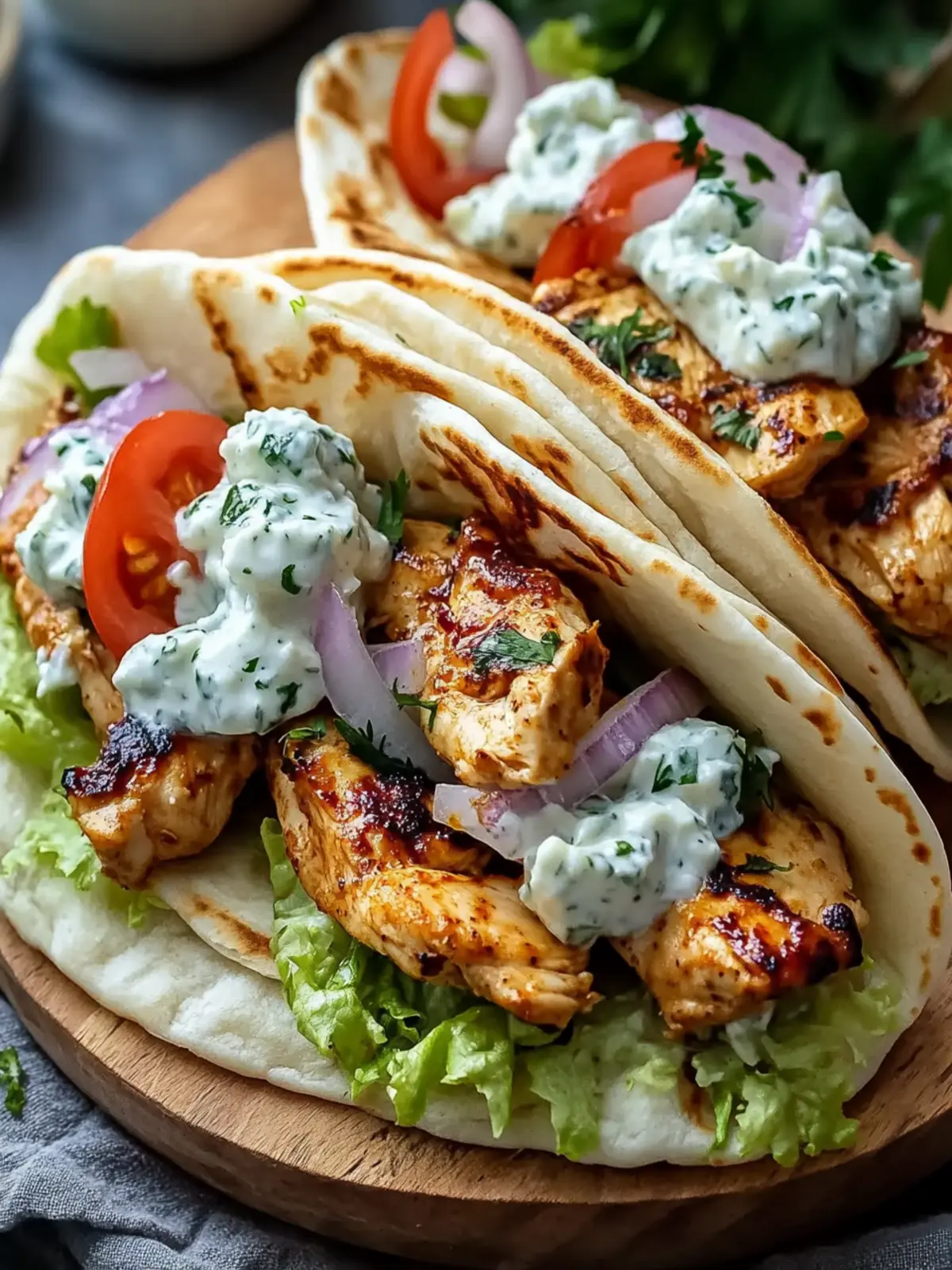 Chicken Gyros with Creamy Feta Tzatziki