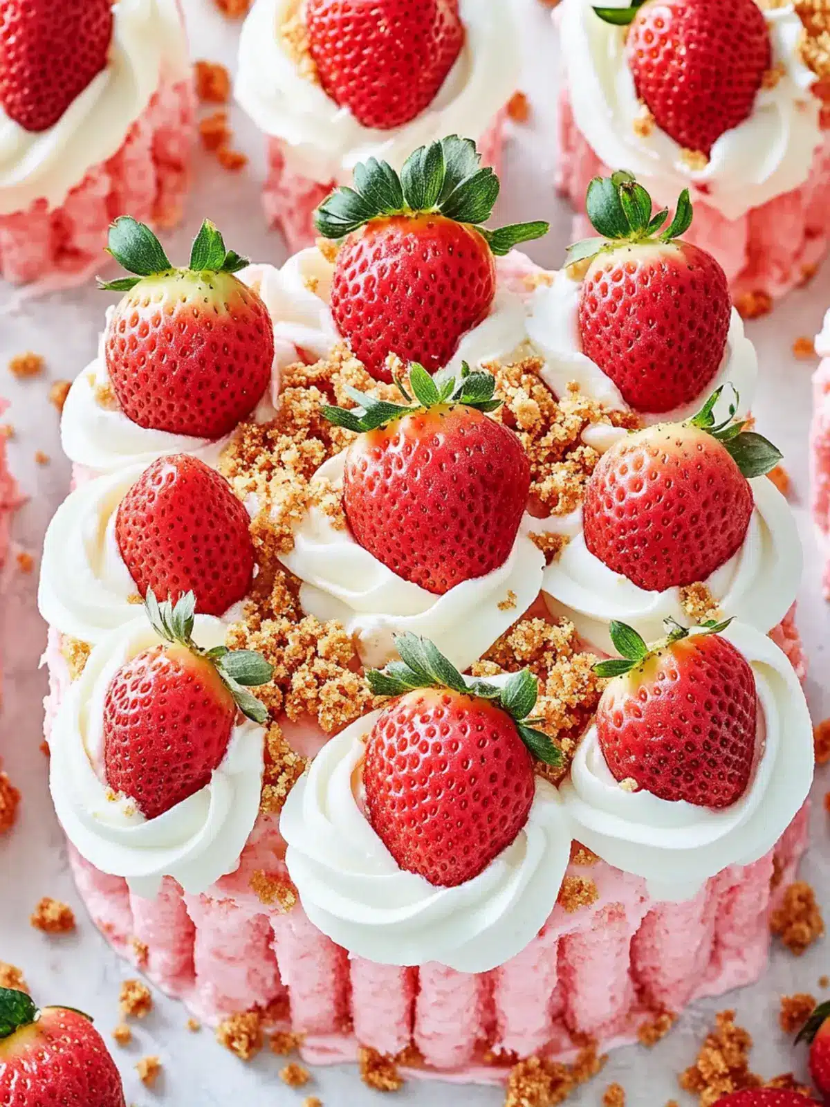 Strawberry Crunch Poke Cake