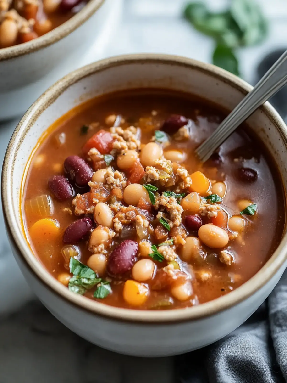 Easy Crock Pot 15 Bean Soup with Ground Turkey