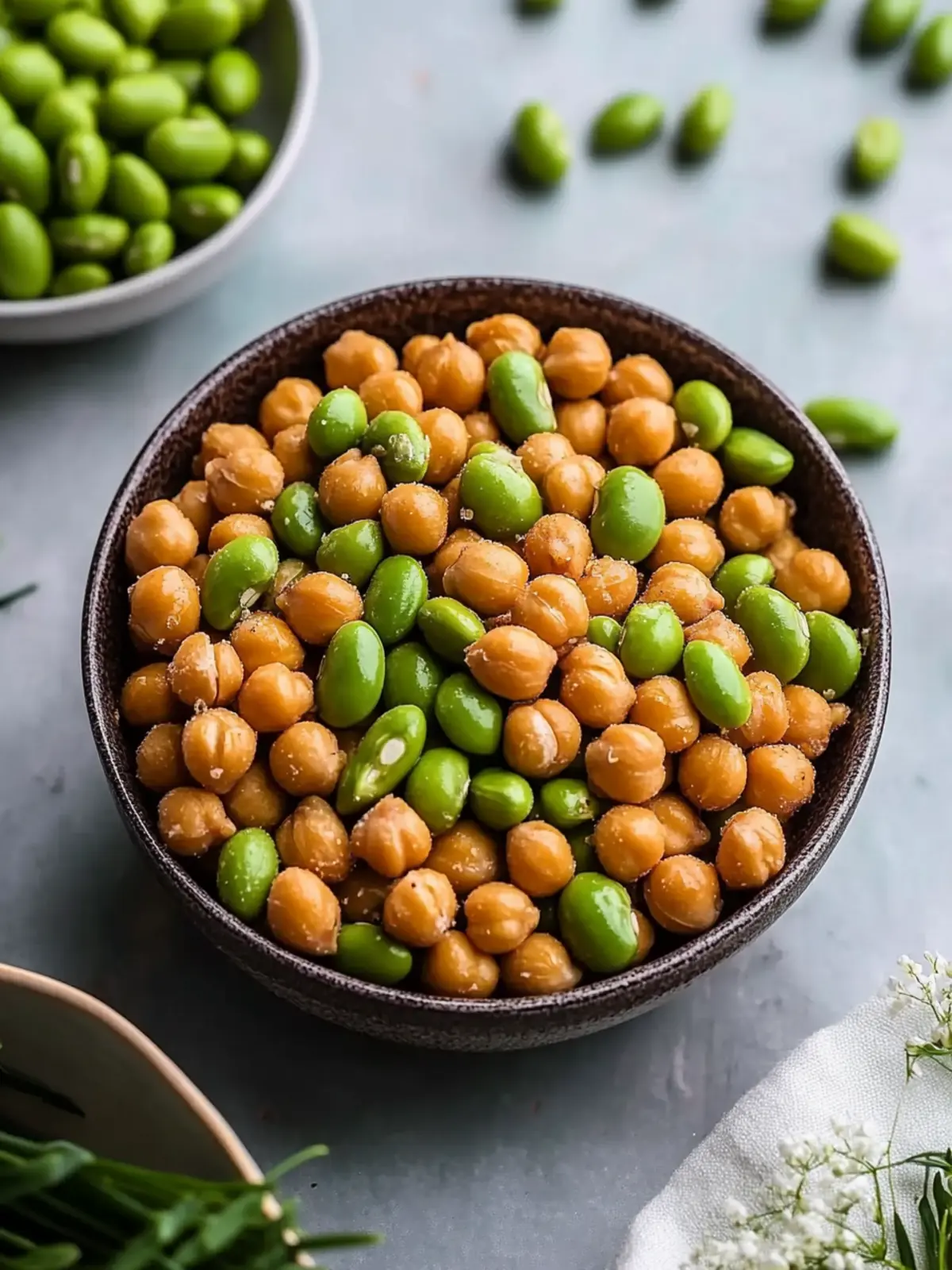 Tasty Roasted Chickpeas and Edamame