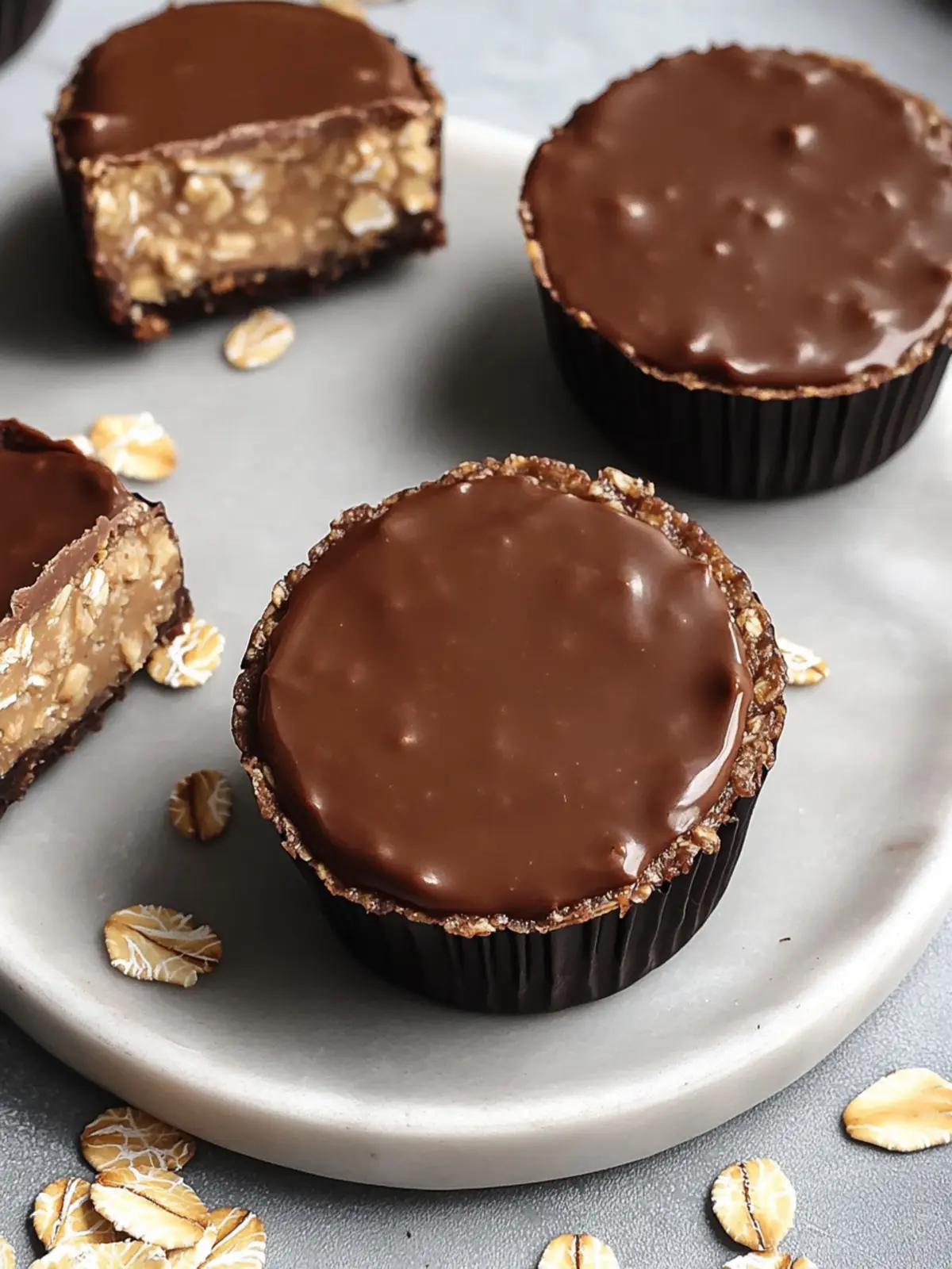 Easy No Bake Peanut Butter Oat Cups