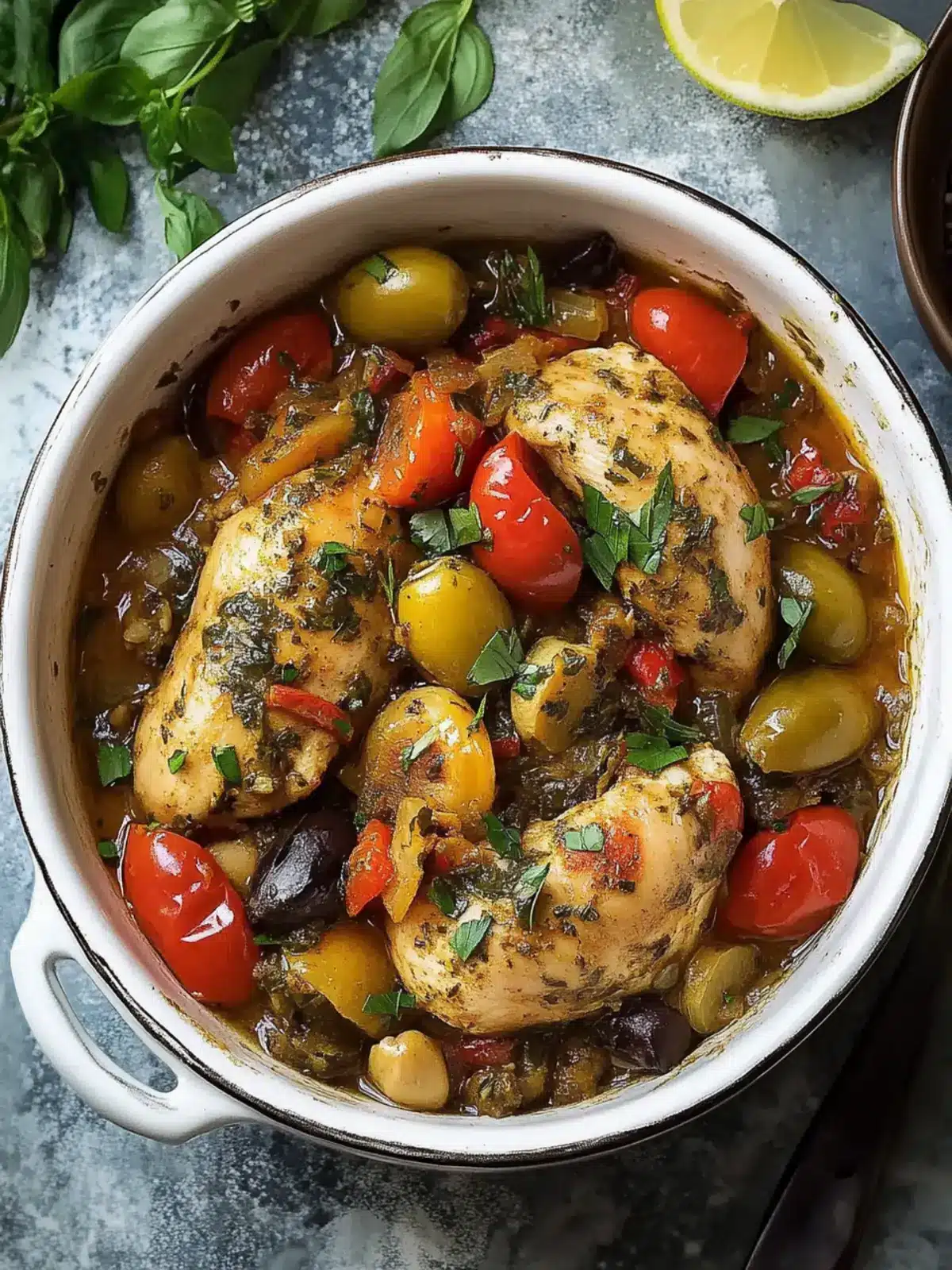Tender Slow Cooker Mediterranean Chicken