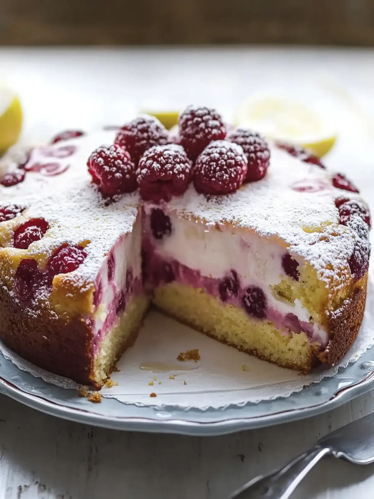 Lemon Raspberry Yogurt Cake