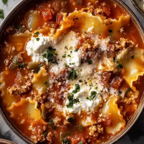 Rich Lasagna Soup with Ricotta