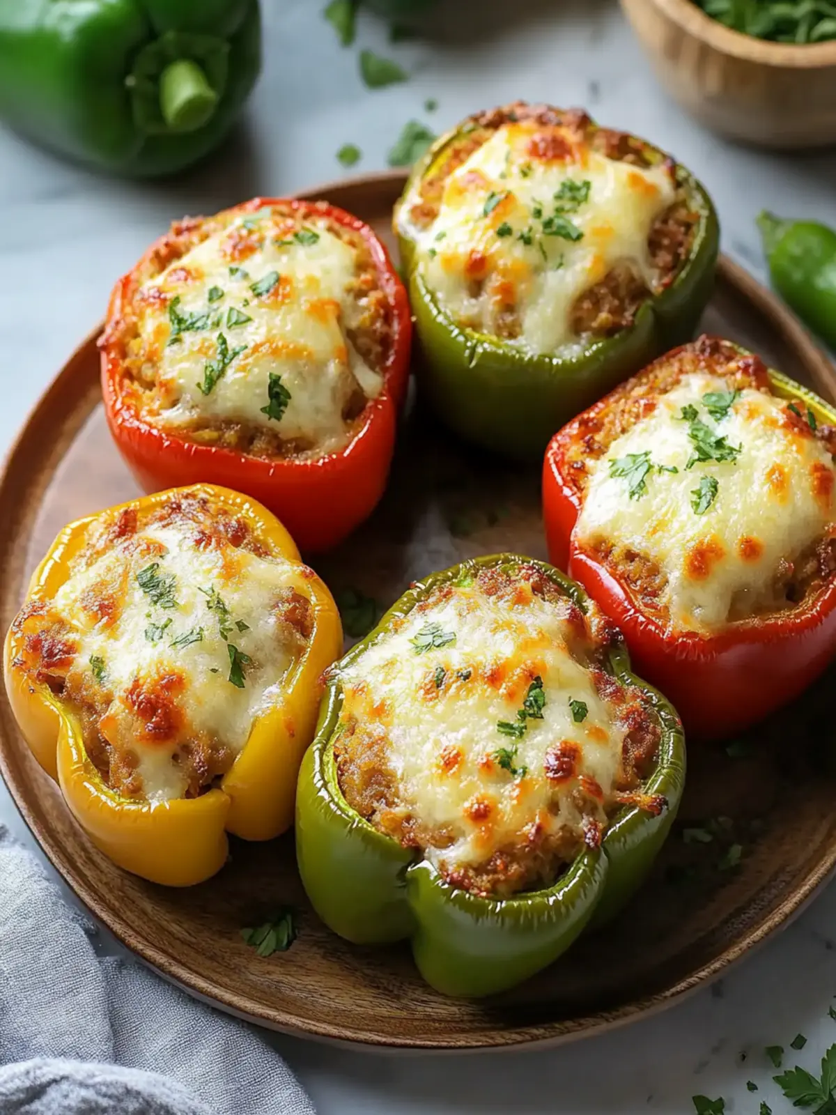 Easy Cream Cheese Stuffed Bell Peppers