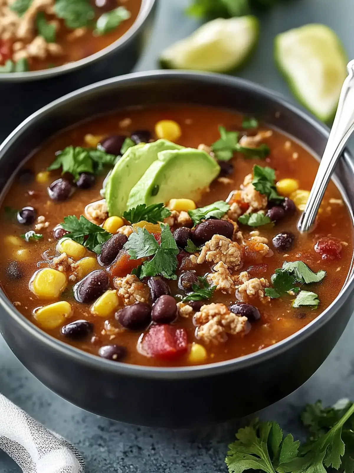 Ground Turkey and Black Bean Soup