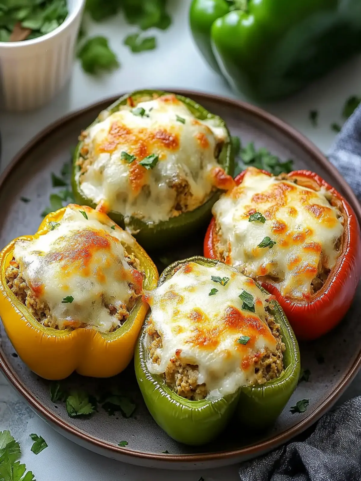 Easy Cream Cheese Stuffed Bell Peppers