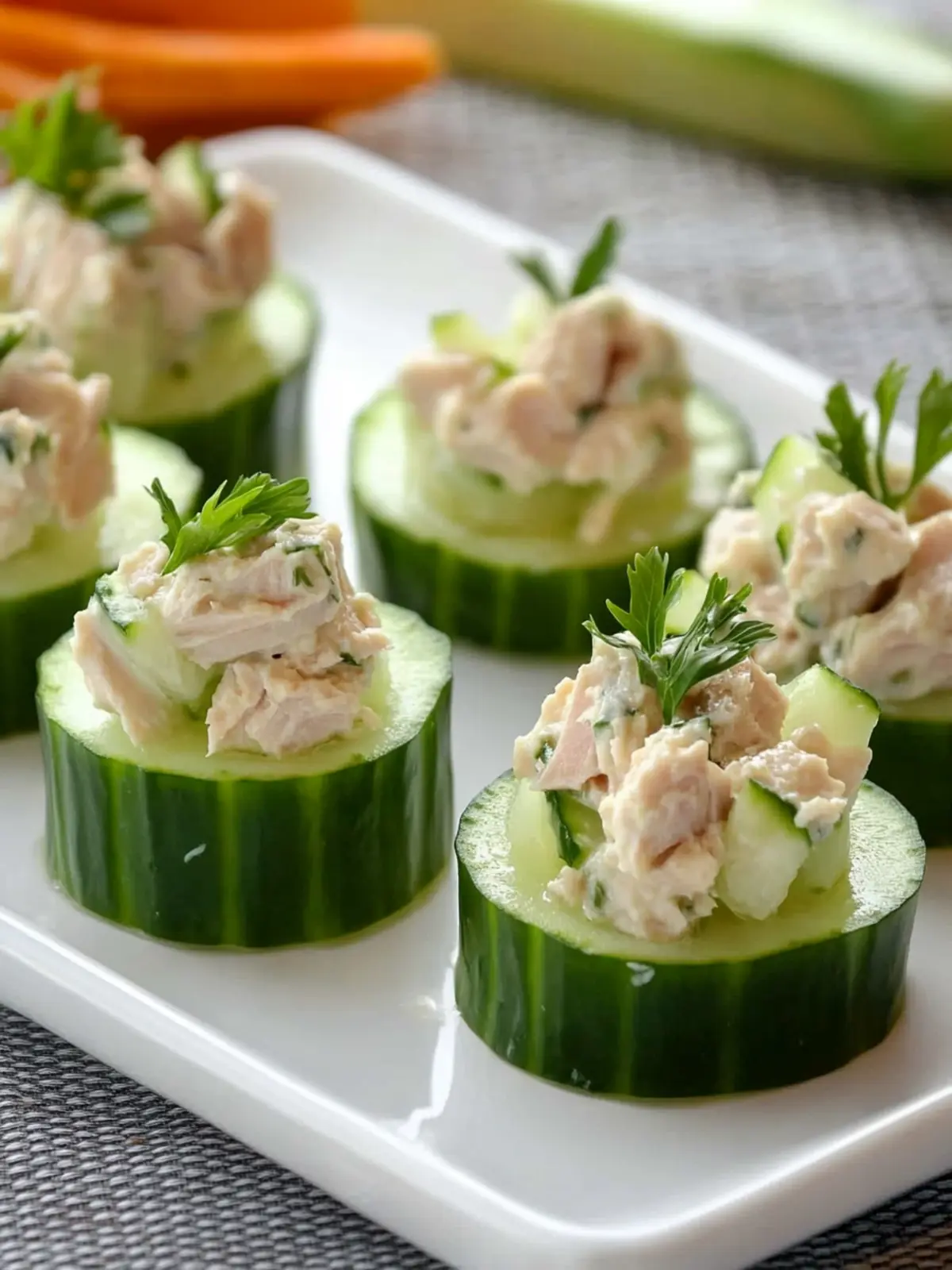 Tuna Salad Cucumber Cups