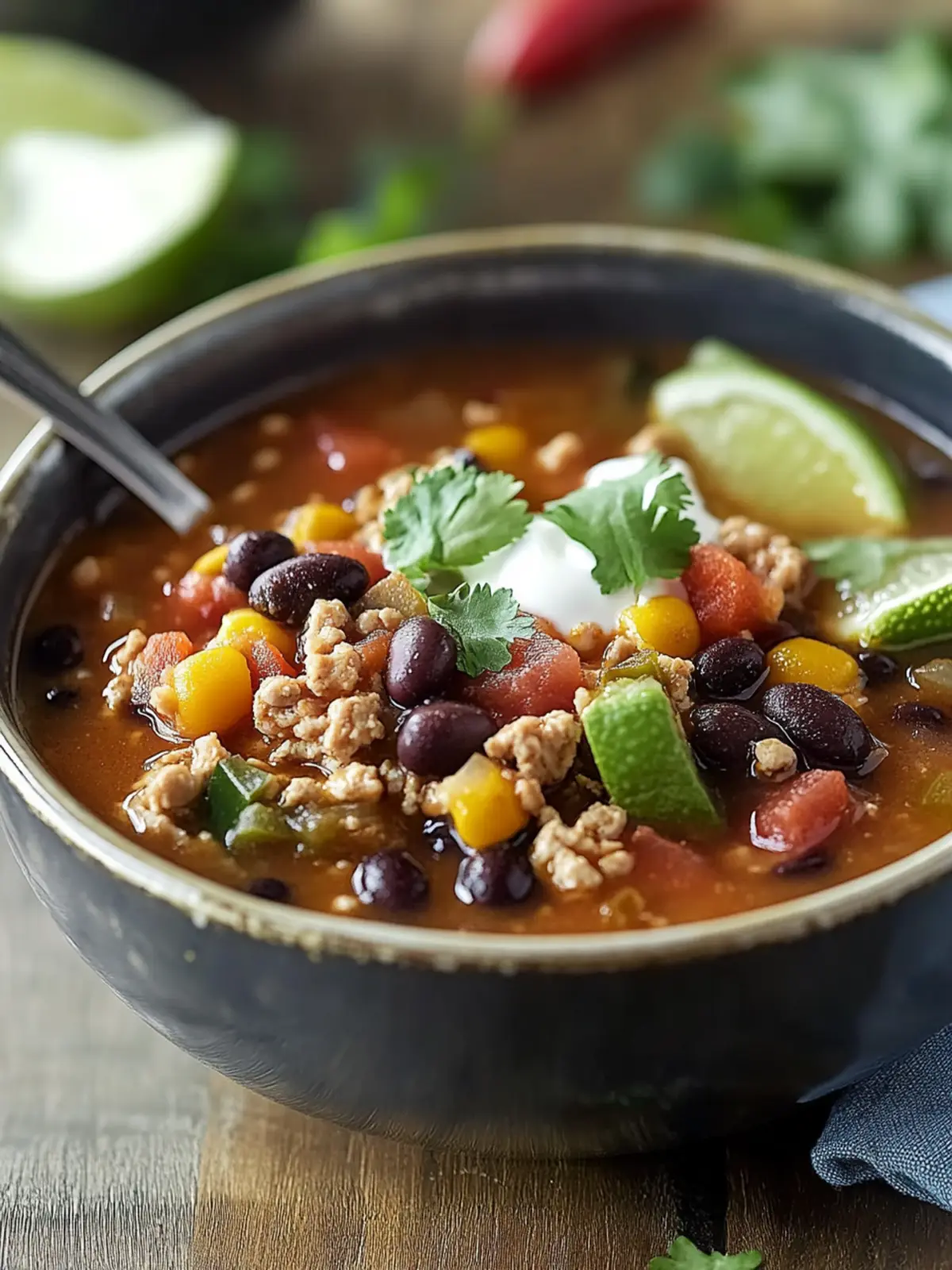 Ground Turkey and Black Bean Soup
