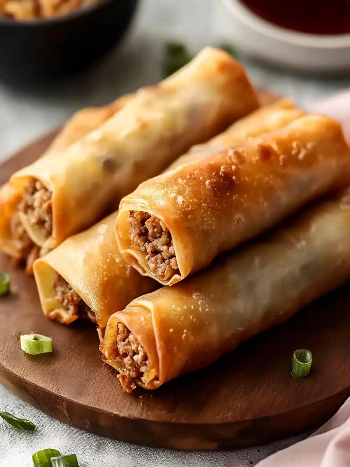 Crispy Baked Egg Rolls with Ground Turkey