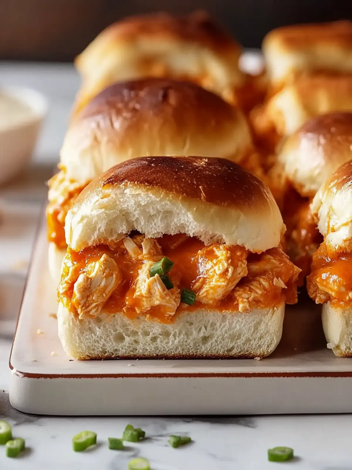 Spicy Buffalo Chicken Dip Sliders