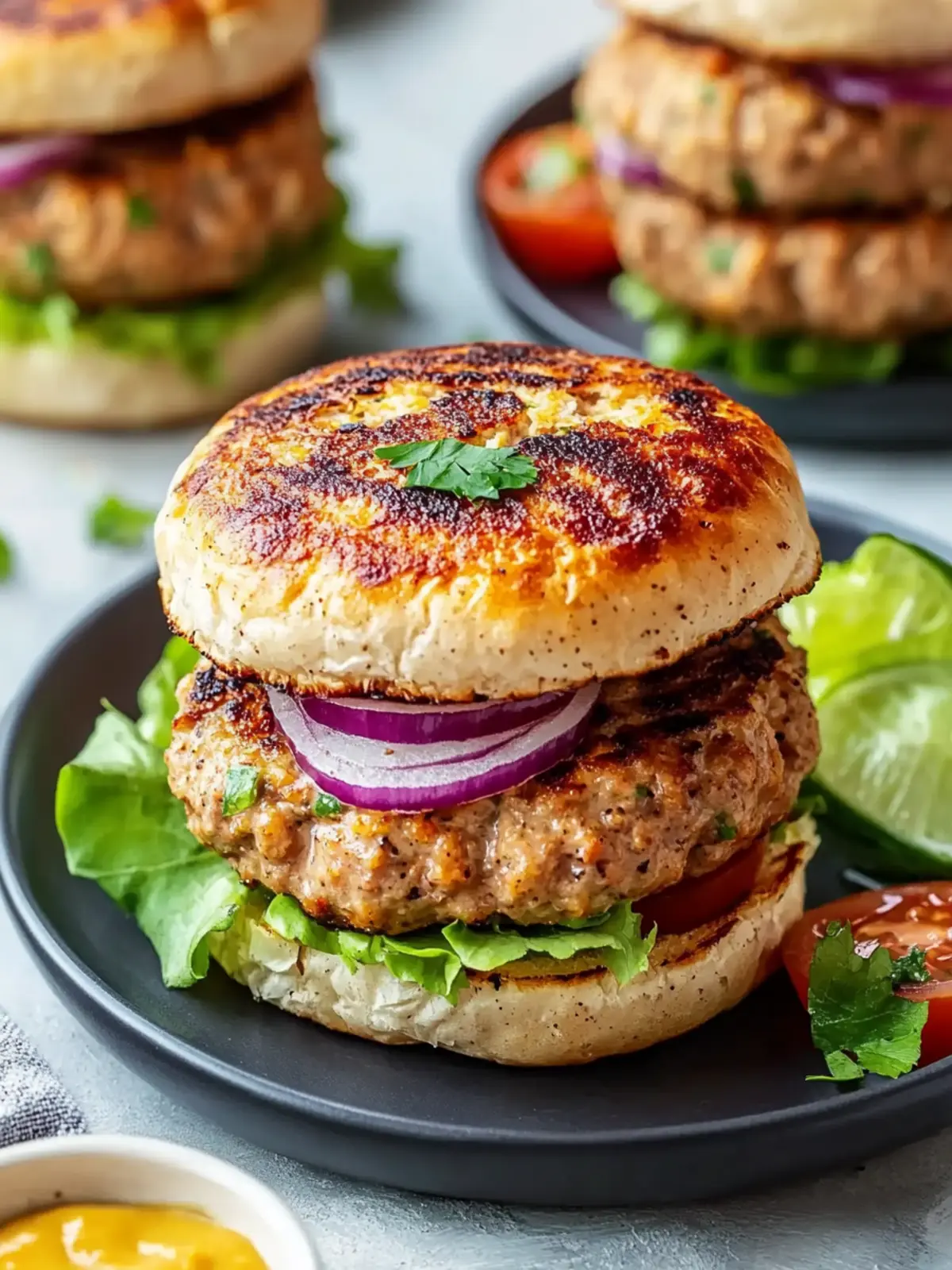 20-Minute Air Fryer Ground Turkey Burgers