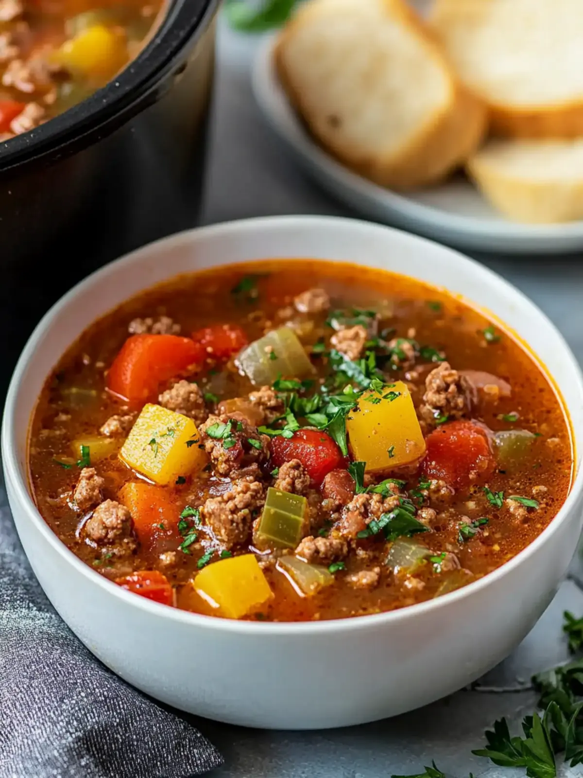 Mouthwatering Instant Pot Ground Beef Soup