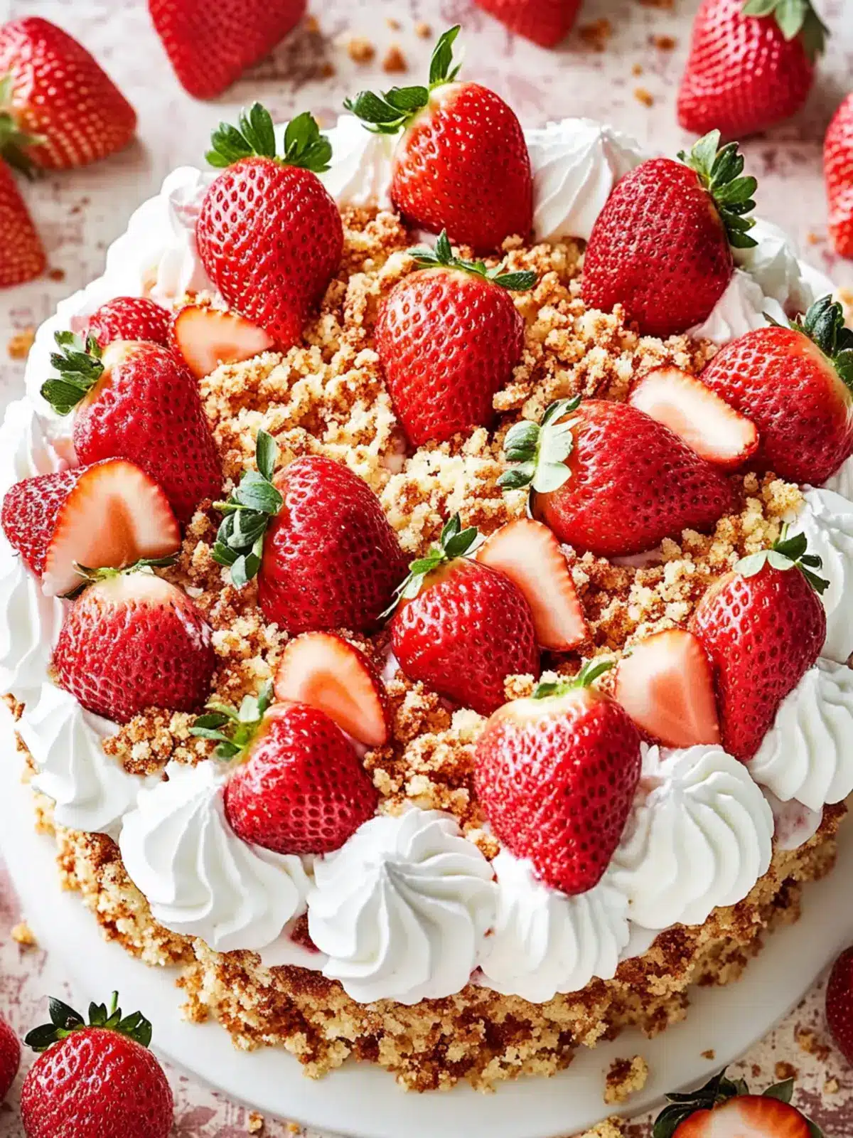 Strawberry Crunch Poke Cake