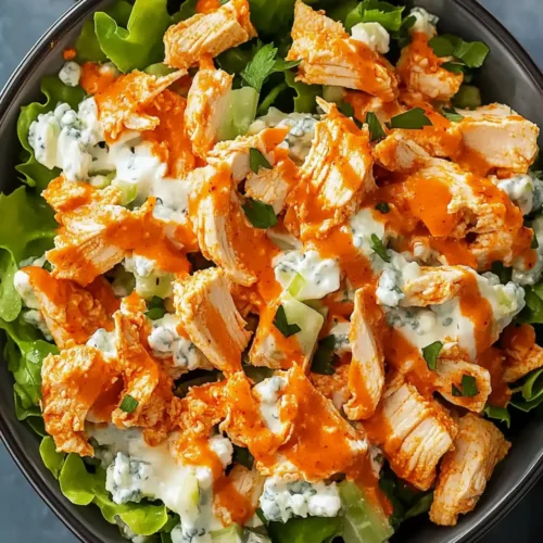 Juicy Buffalo Chicken Salad with Cottage Cheese
