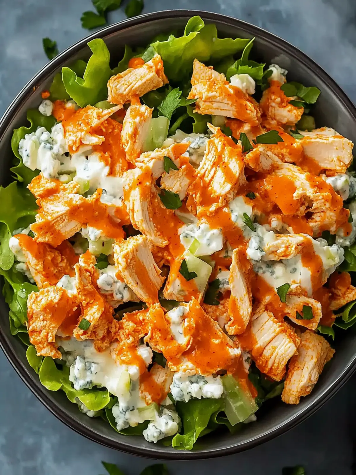 Juicy Buffalo Chicken Salad with Cottage Cheese
