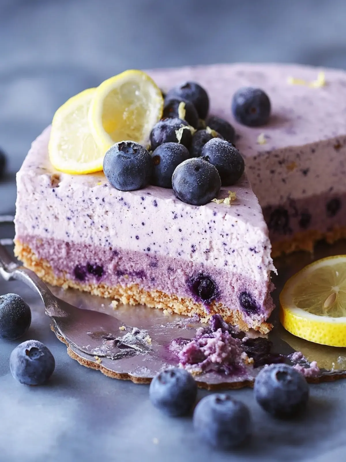 Lemon Blueberry Mousse Cake