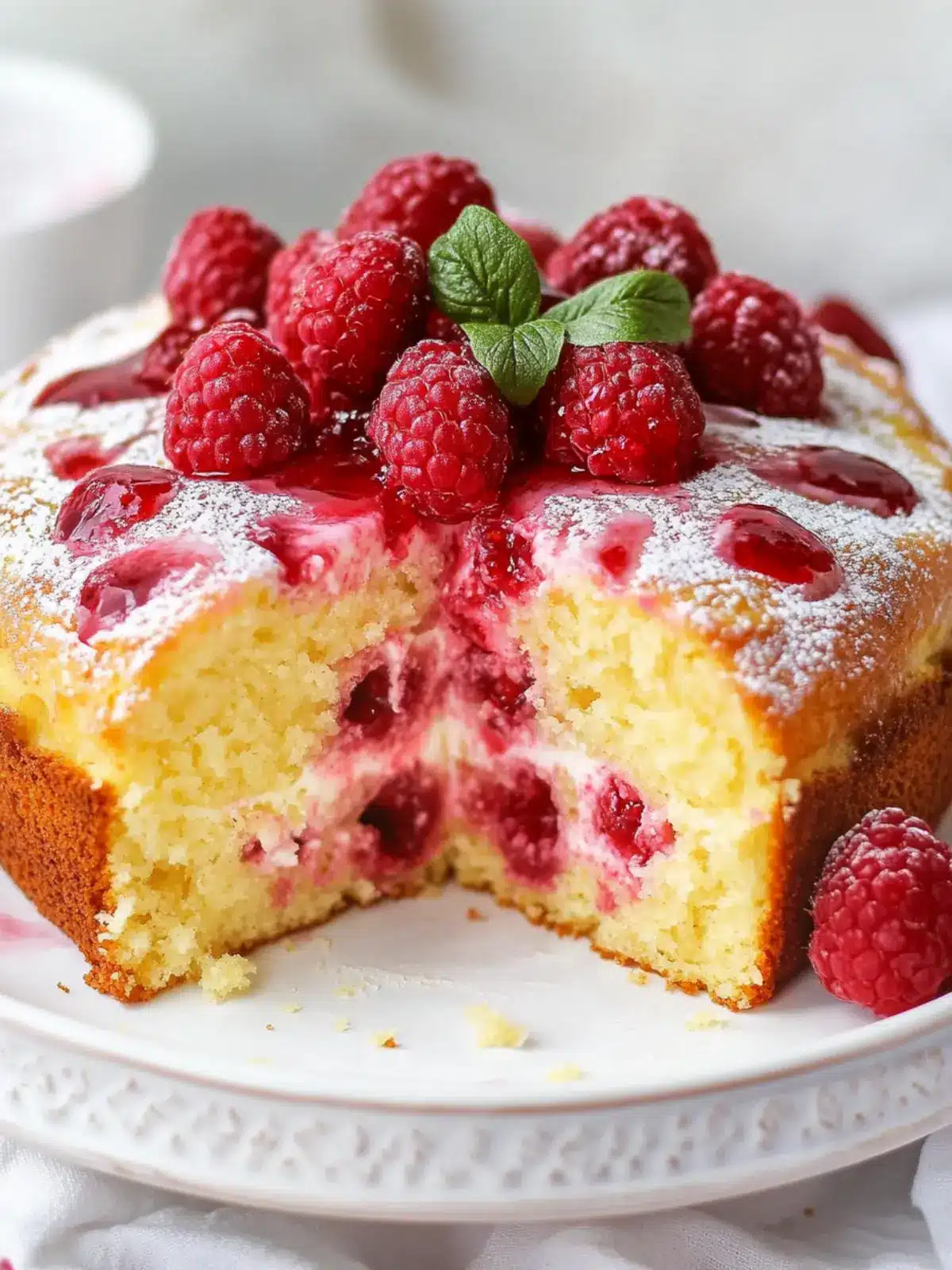 Lemon Raspberry Yogurt Cake