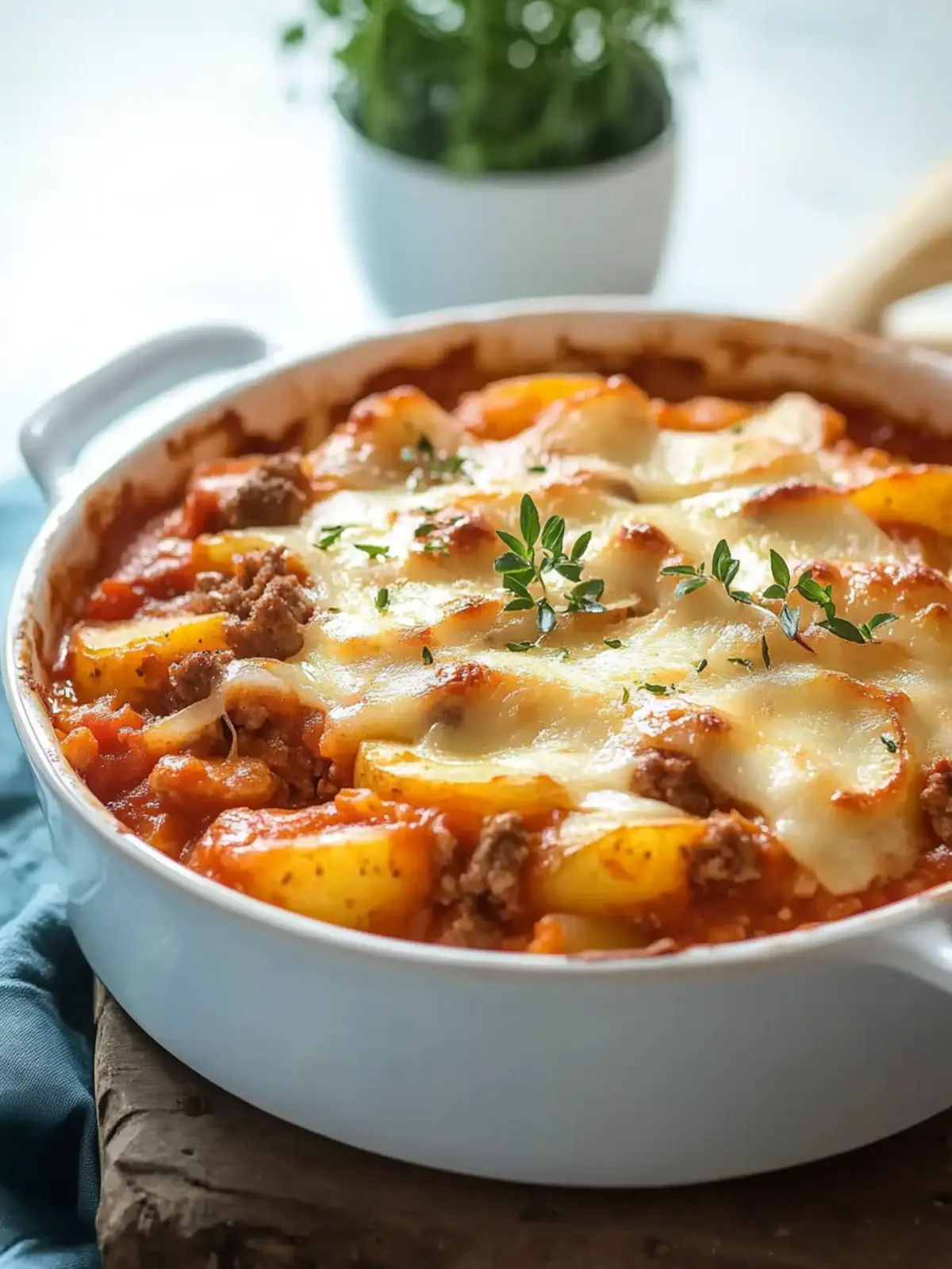 Best Hamburger and Potato Casserole with Tomato Soup