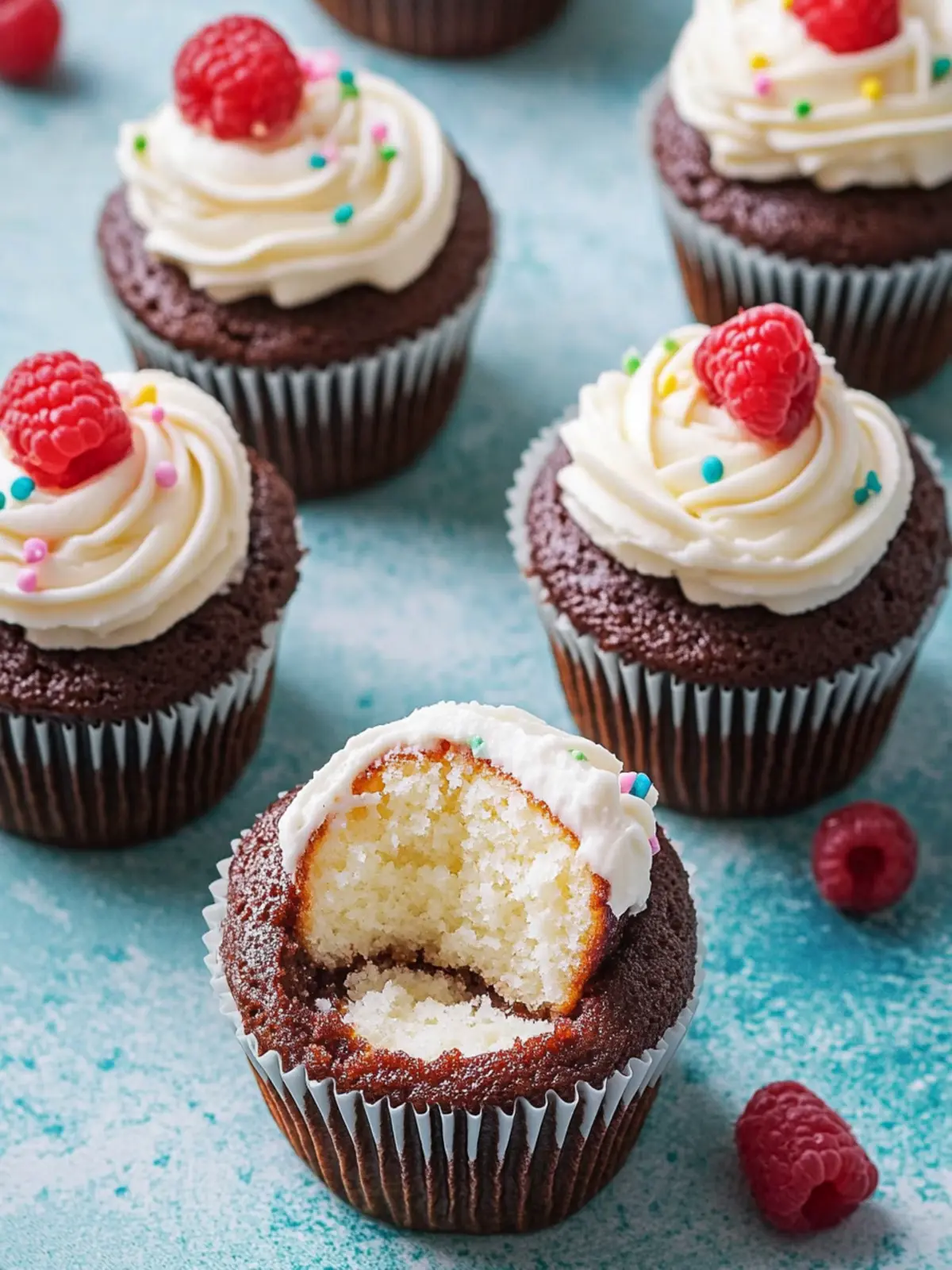 Cheesecake Stuffed Cupcakes