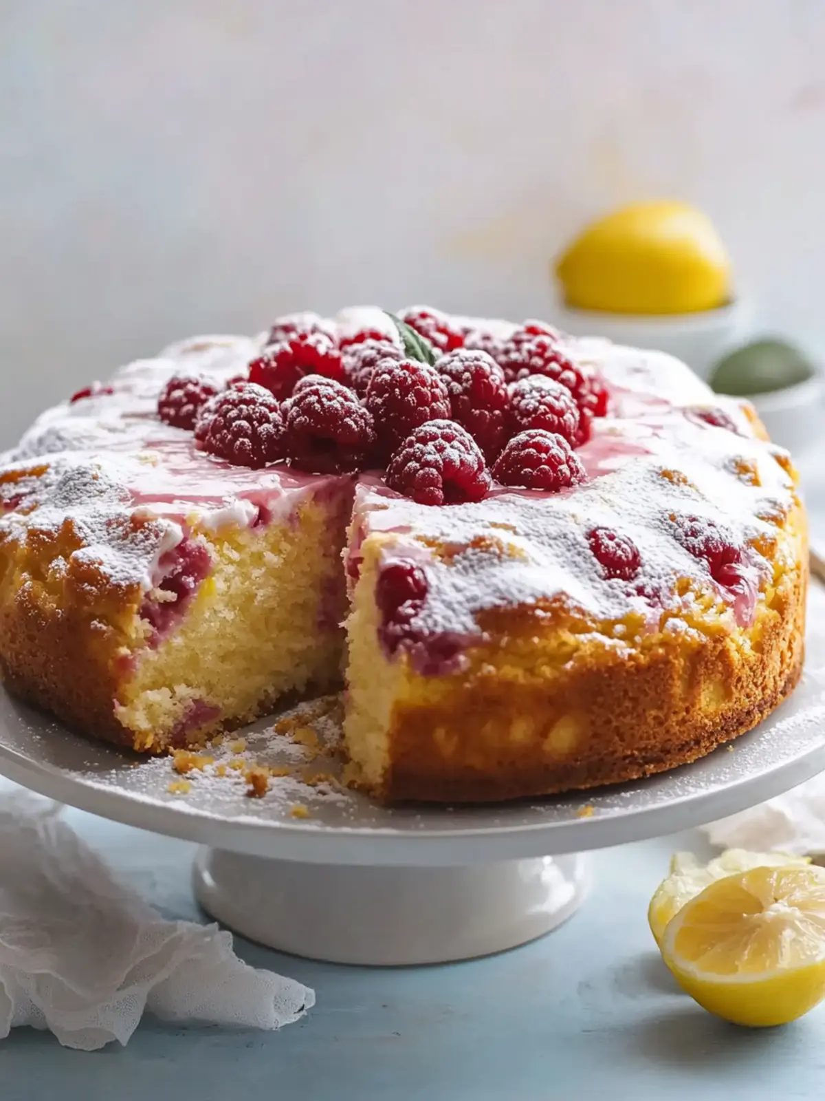 Lemon Raspberry Yogurt Cake