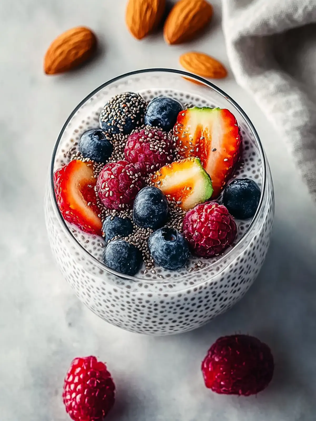 Sweet Chia Seed Pudding with Almond Milk
