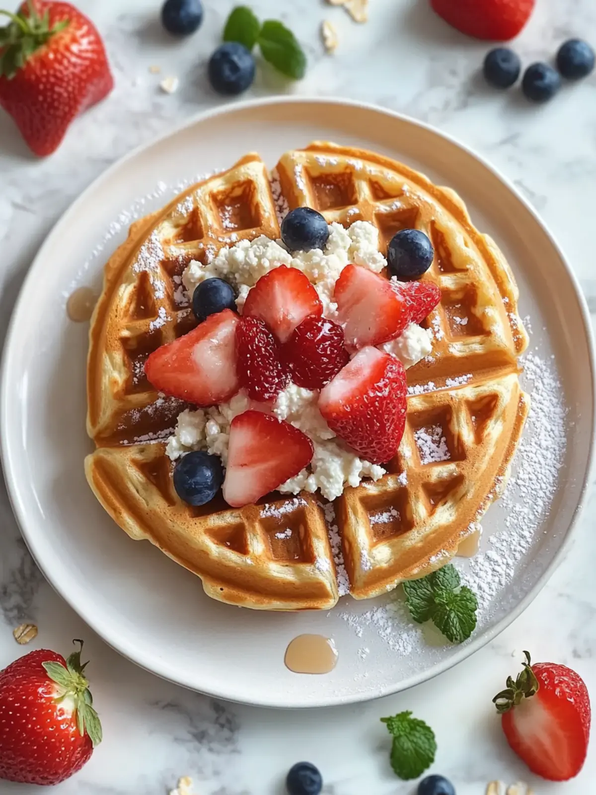 Gluten-Free Cottage Cheese Waffles with Oats