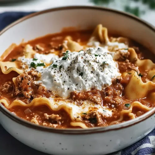 Rich Lasagna Soup with Ricotta