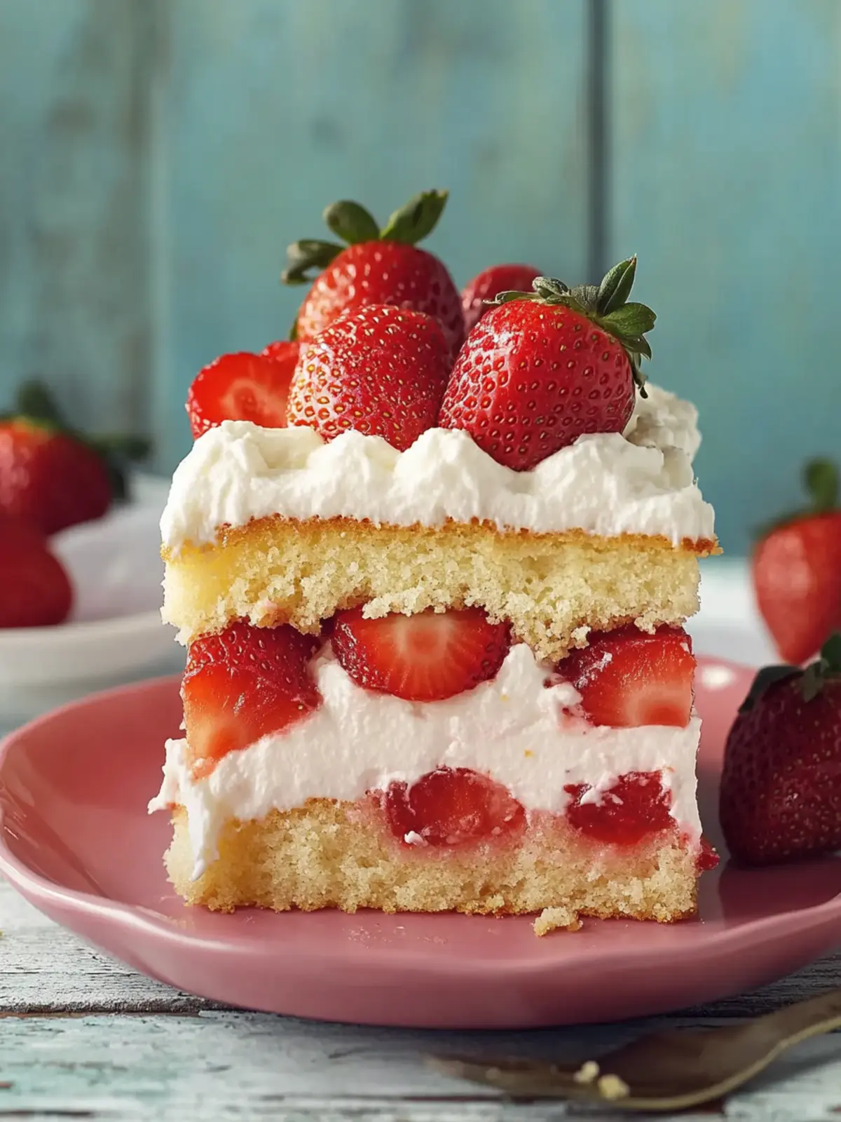 Sweet Strawberry Shortcake Sheet Cake