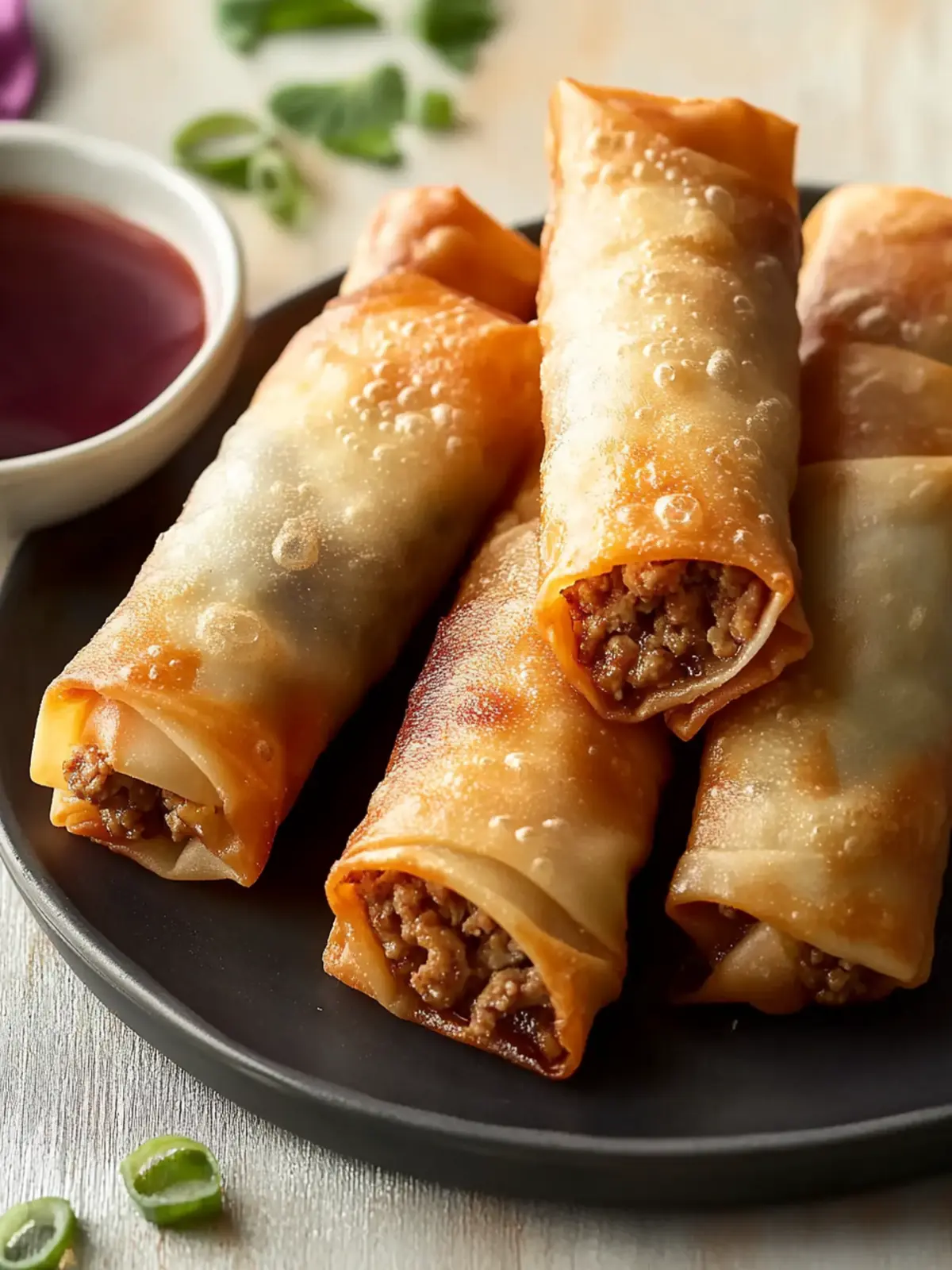 Crispy Baked Egg Rolls with Ground Turkey