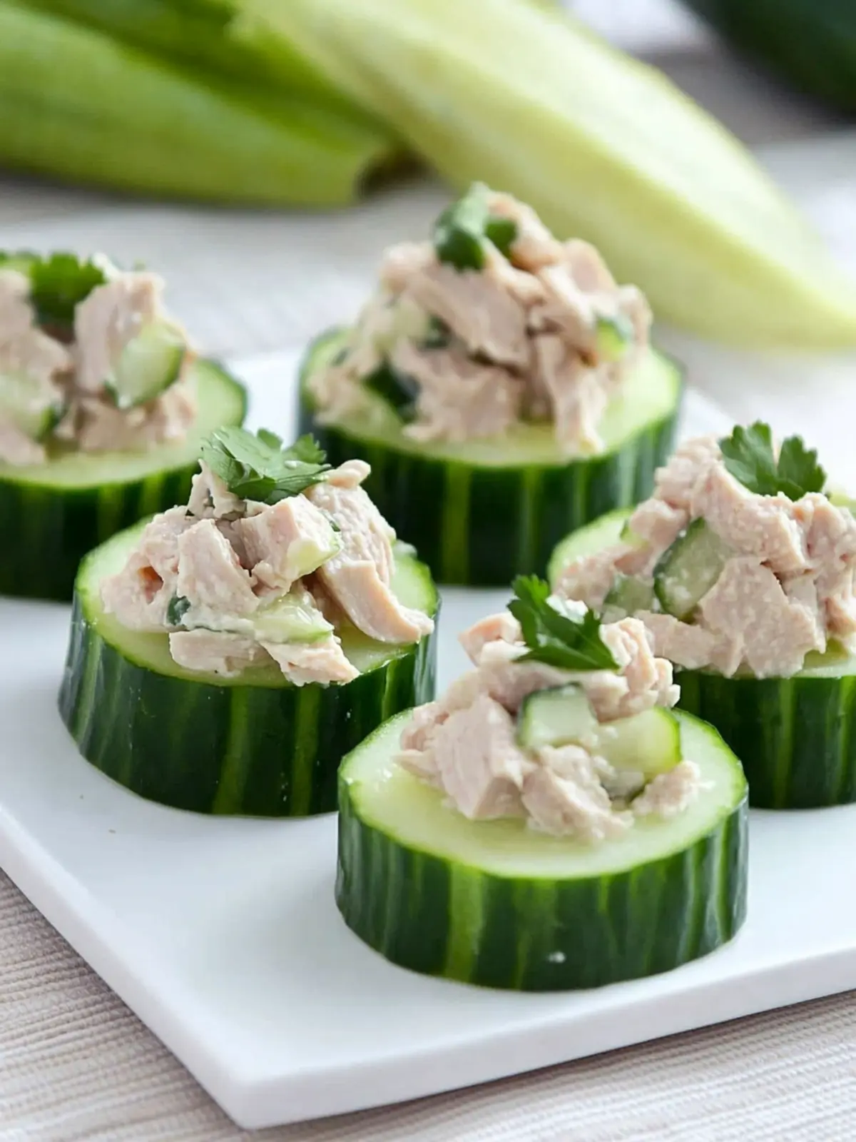 Tuna Salad Cucumber Cups