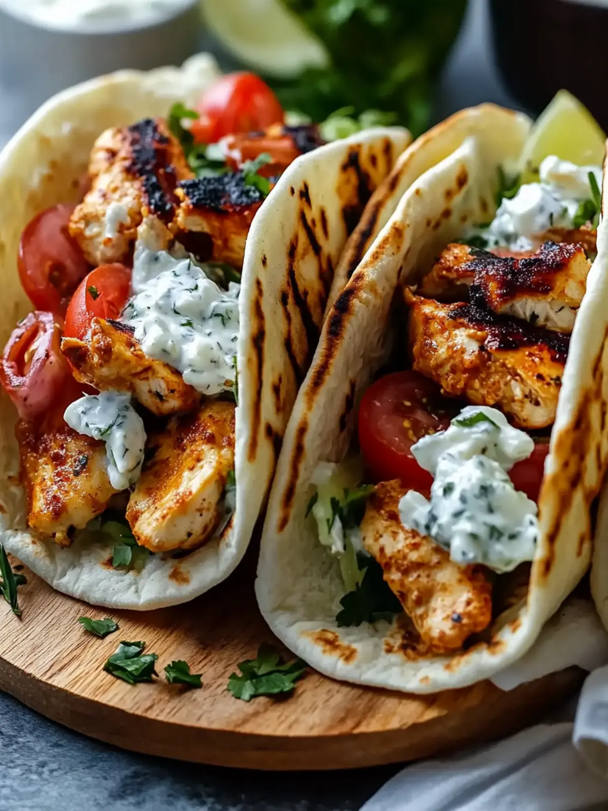 Chicken Gyros with Creamy Feta Tzatziki