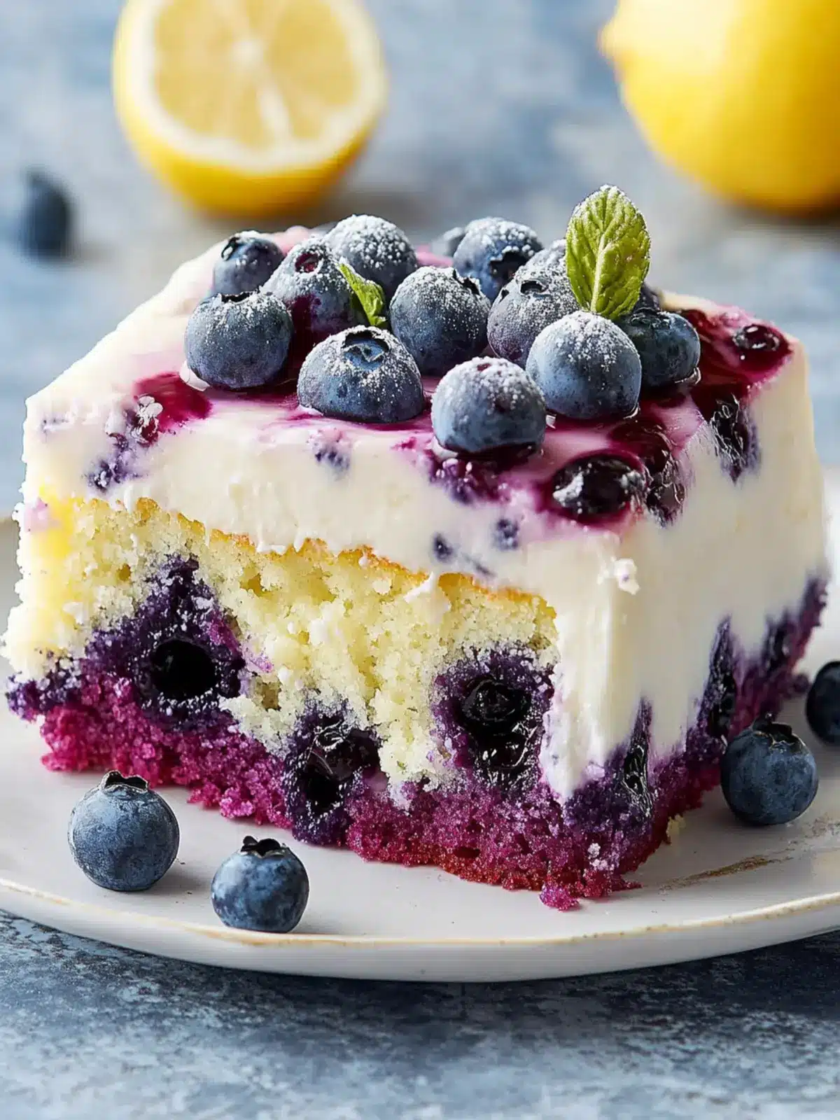 Lemon-Blueberry Poke Cake