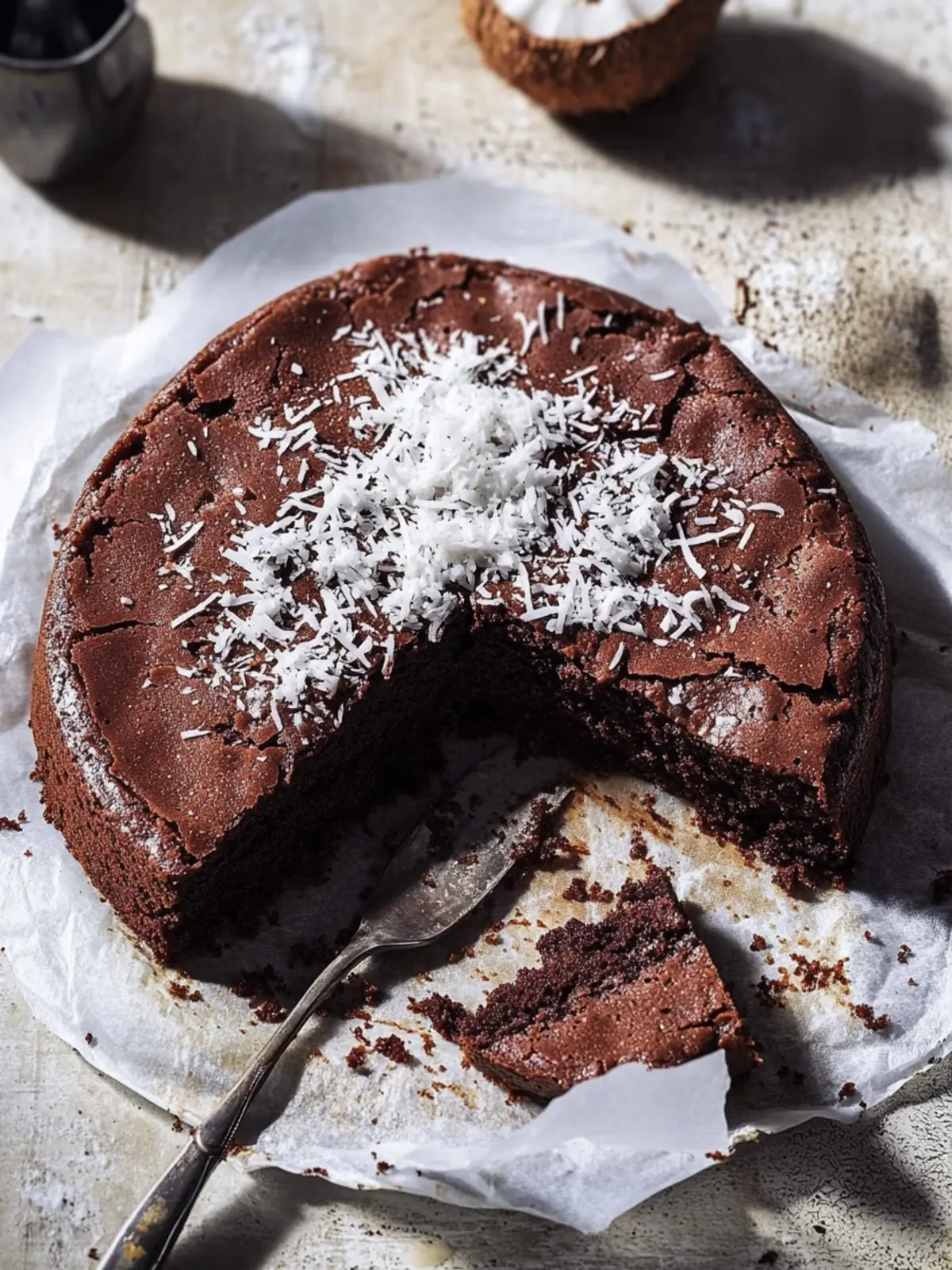 Flourless Chocolate Coconut Cake