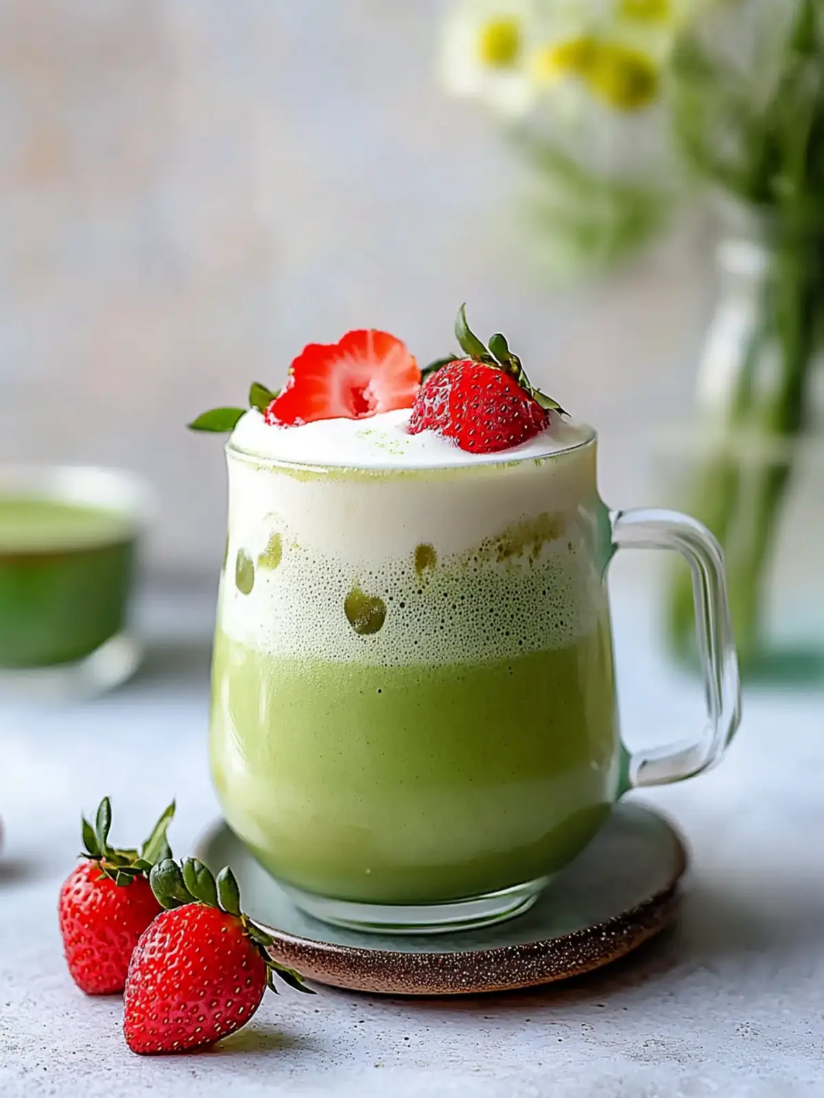 Quick Strawberry Matcha Latte