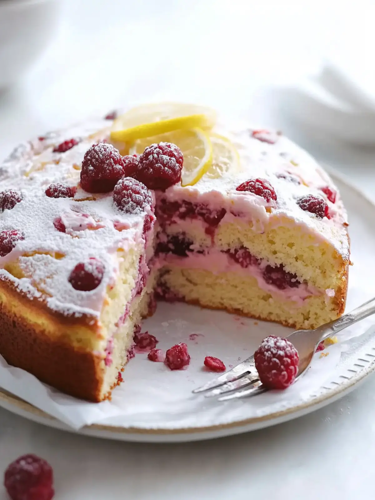 Lemon Raspberry Yogurt Cake
