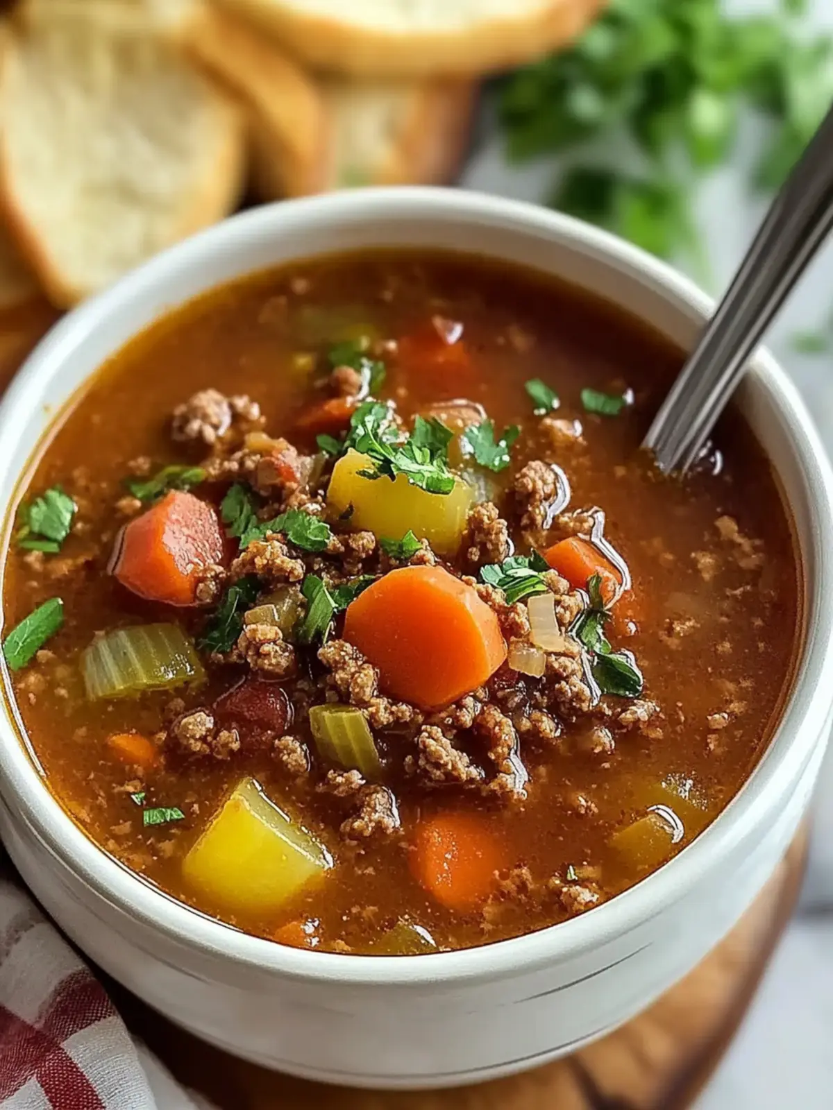 Classic Crockpot Ground Beef Soup
