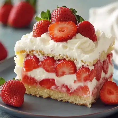 Sweet Strawberry Shortcake Sheet Cake
