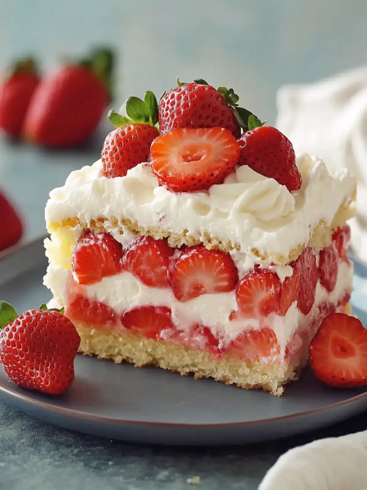 Sweet Strawberry Shortcake Sheet Cake