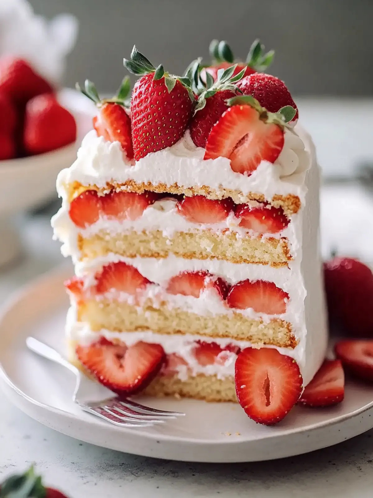 Moist Strawberry Shortcake Cake