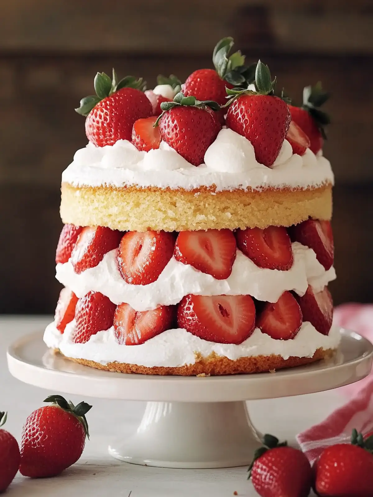 Moist Strawberry Shortcake Cake