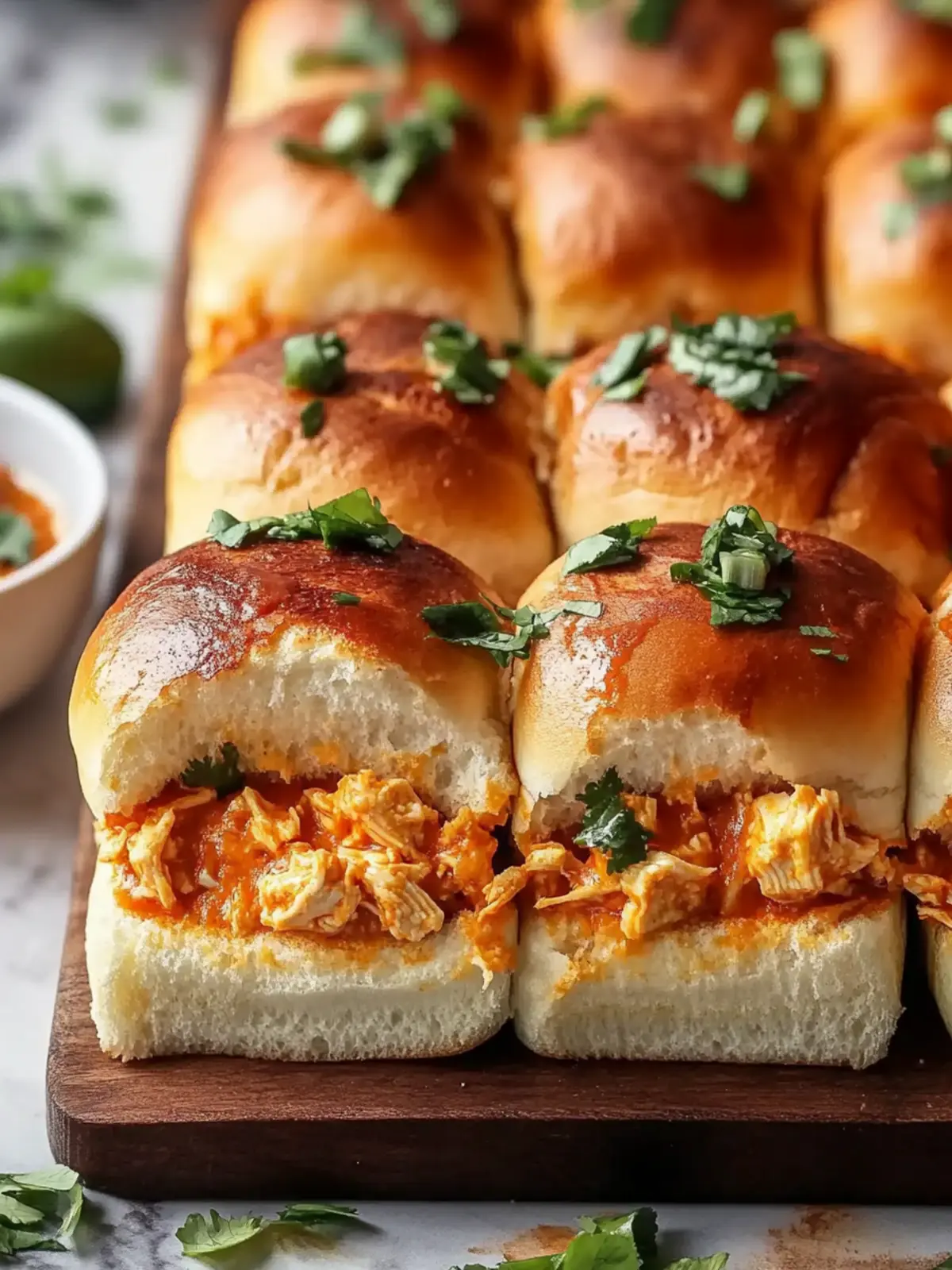 Spicy Buffalo Chicken Dip Sliders