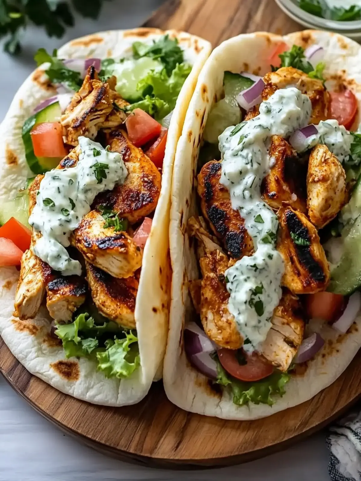 Chicken Gyros with Creamy Feta Tzatziki