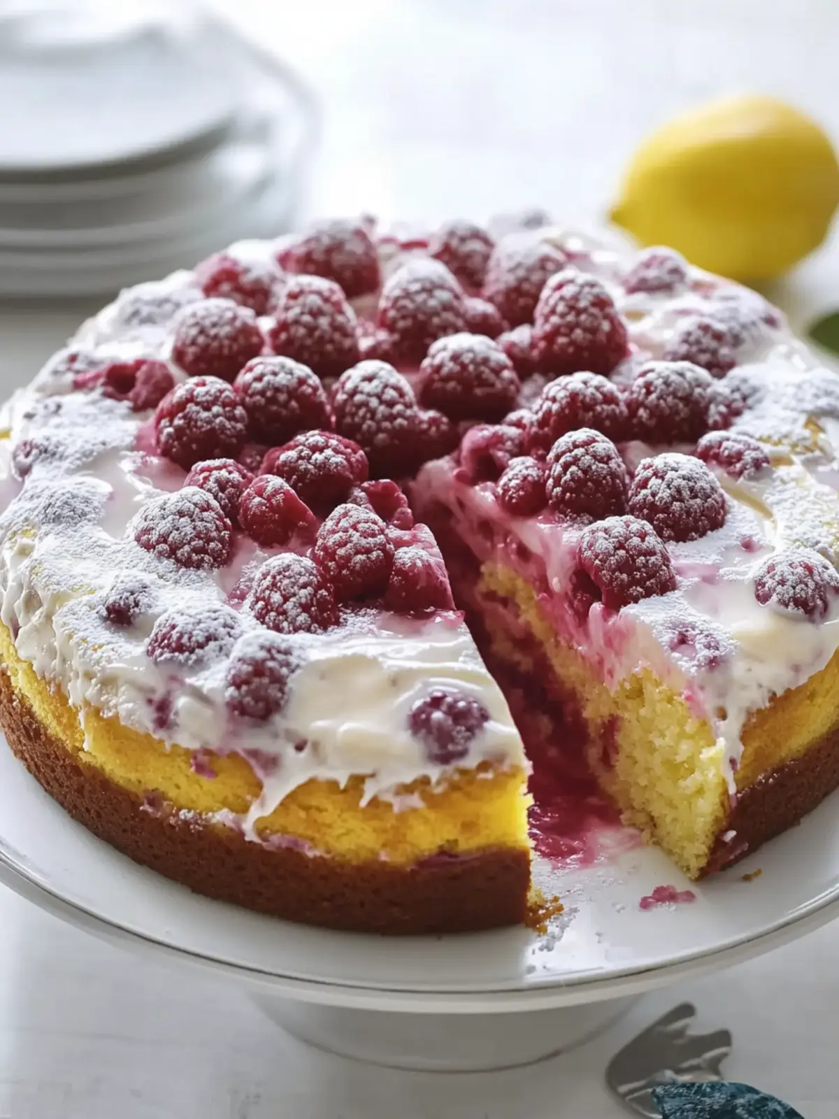 Lemon Raspberry Yogurt Cake